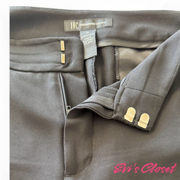 INC International Concepts Women's Cropped Black Light Weight Pants Sz 14 - Picture 3 of 6